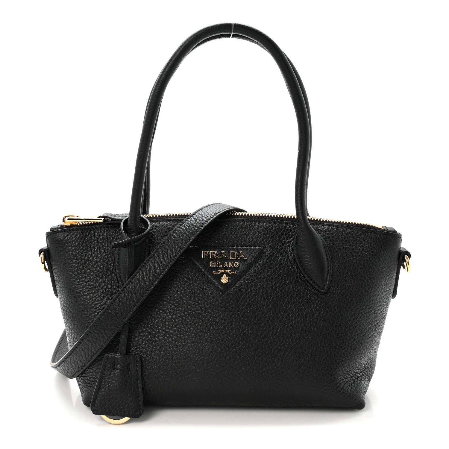 Vitello Daino Small Tote Black