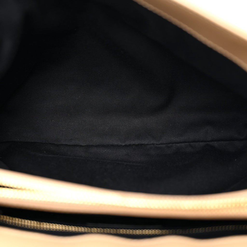 Calfskin Y Quilted Monogram Medium Loulou Chain Satchel Dark Latte