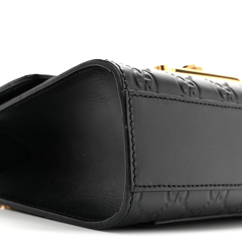 Guccissima Small Padlock Shoulder Bag Black