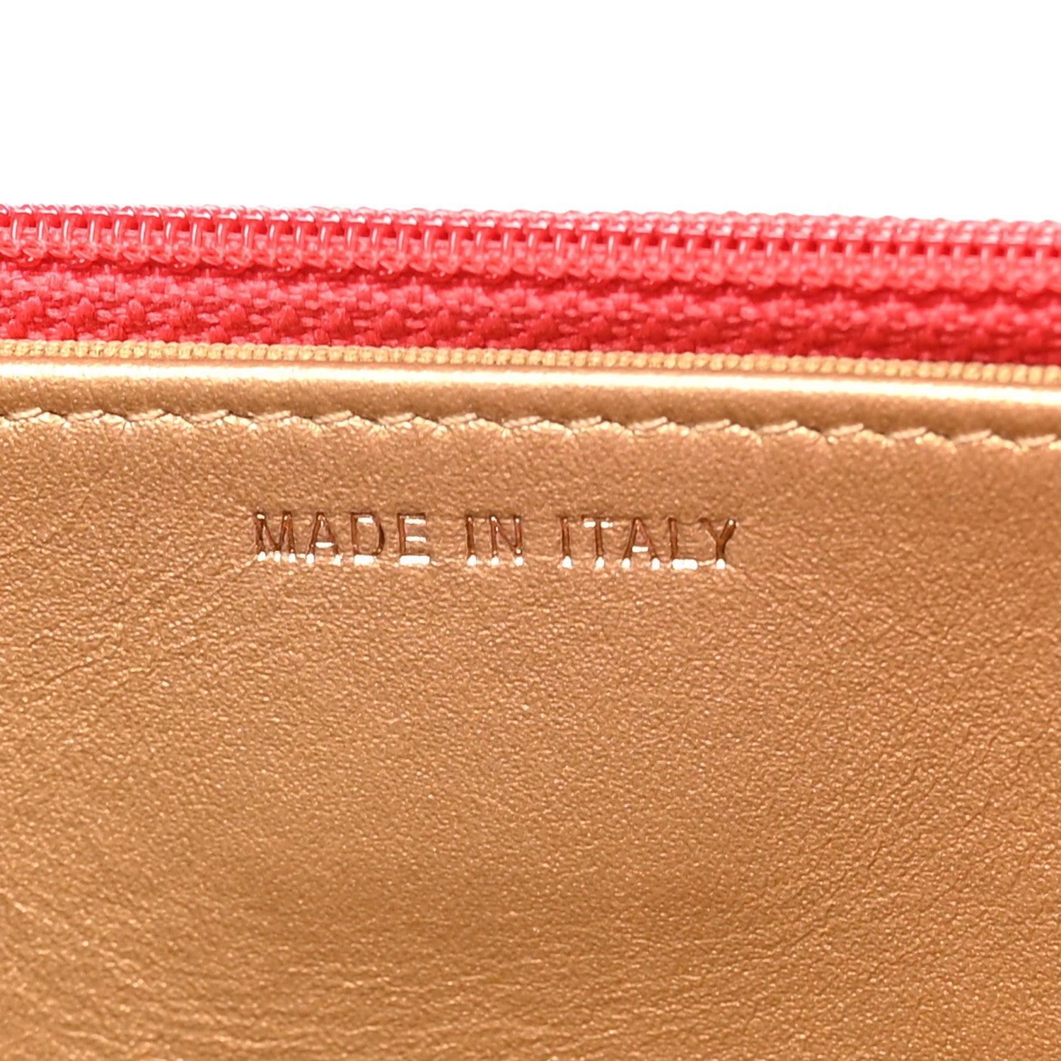 Lambskin Quilted CC Pearl Crush Wallet On Chain WOC  Red