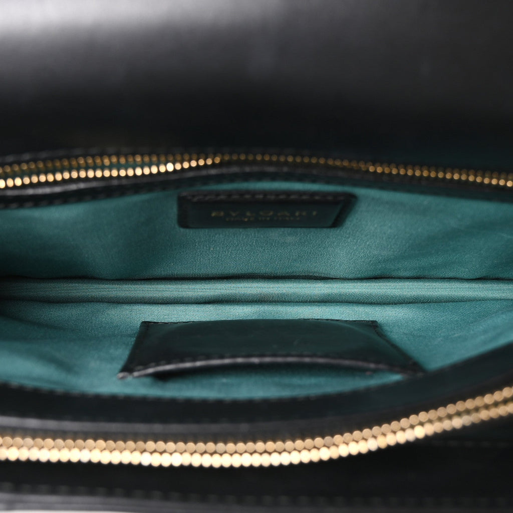 Calfskin Serpenti Forever Shoulder Bag Black