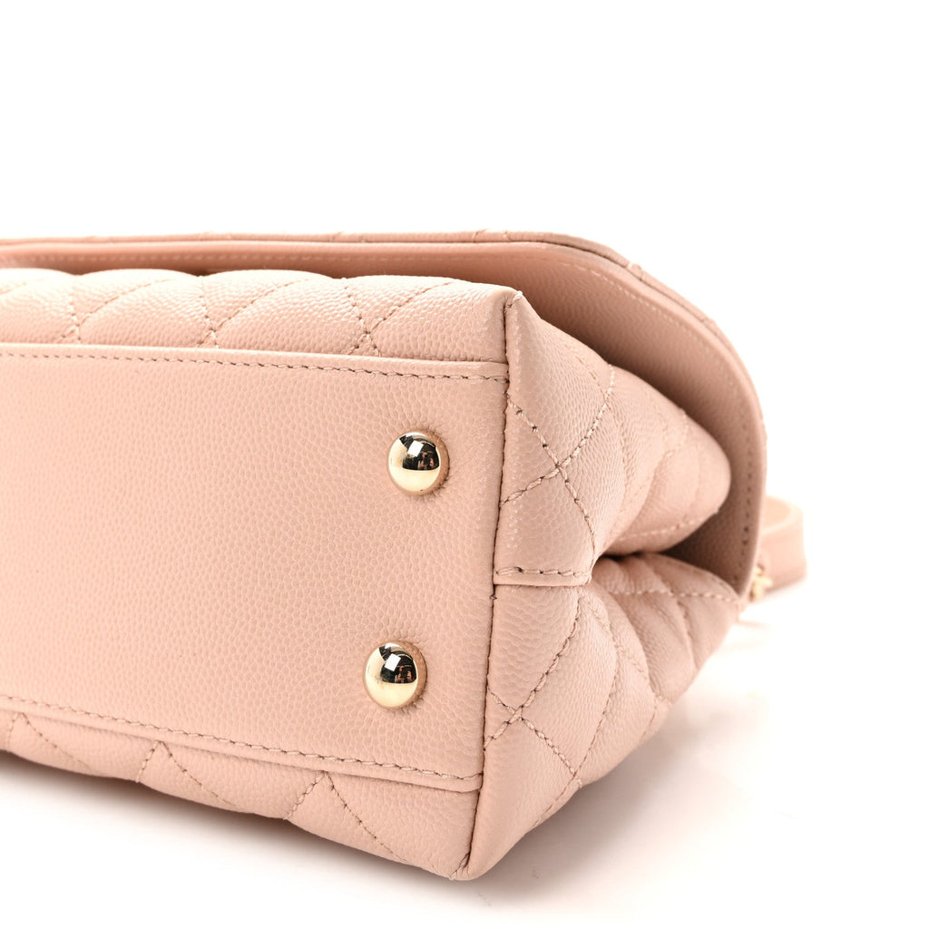 Caviar Quilted Extra Mini Coco Handle Flap Light Pink
