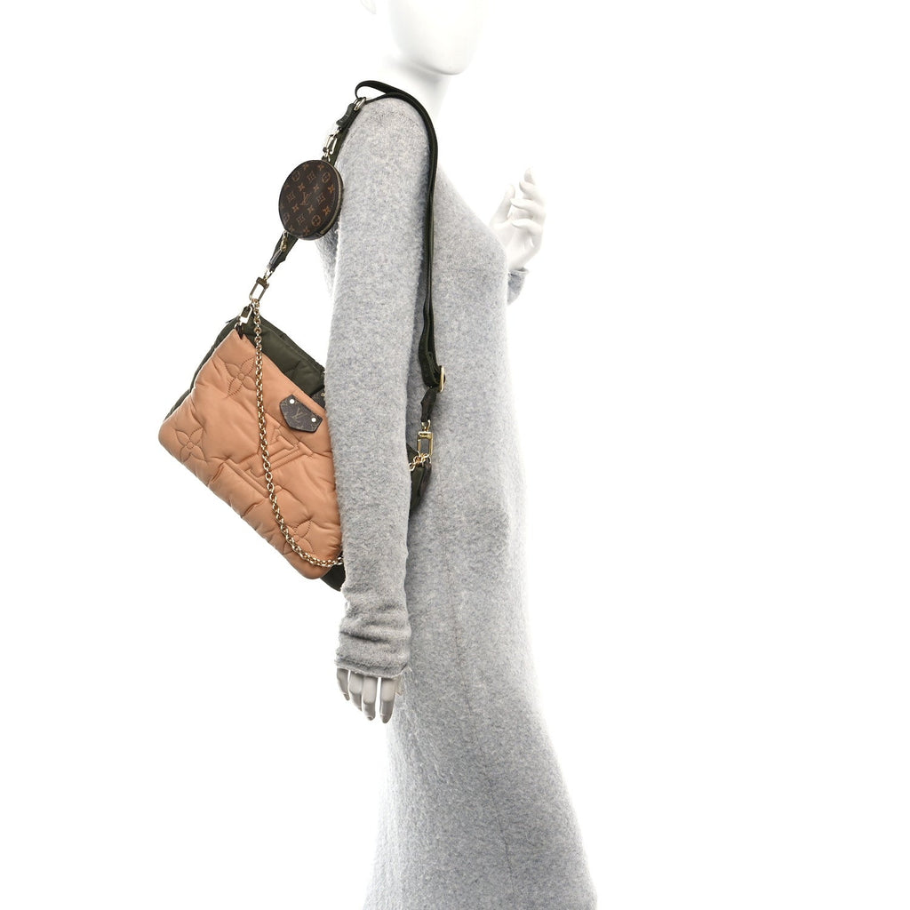 Econyl Monogram Pillow Maxi Multi Pochette Accessories Kaki Beige
