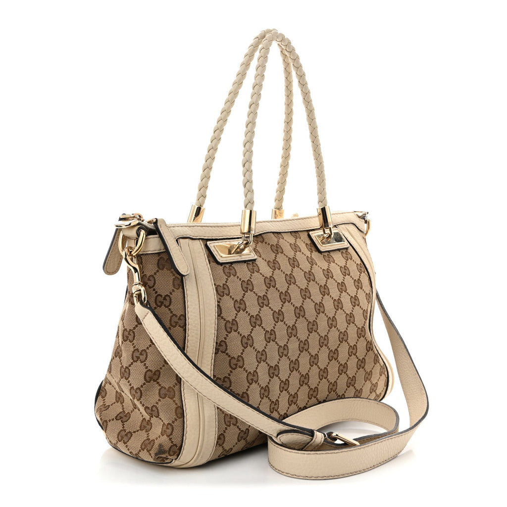 Monogram GG Canvas Small Bella Top Handle Bag Off White