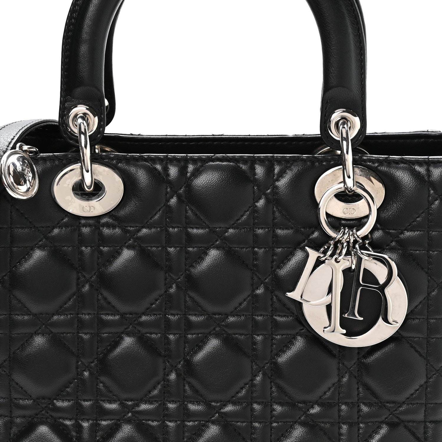 Lambskin Cannage Medium Lady Dior Black