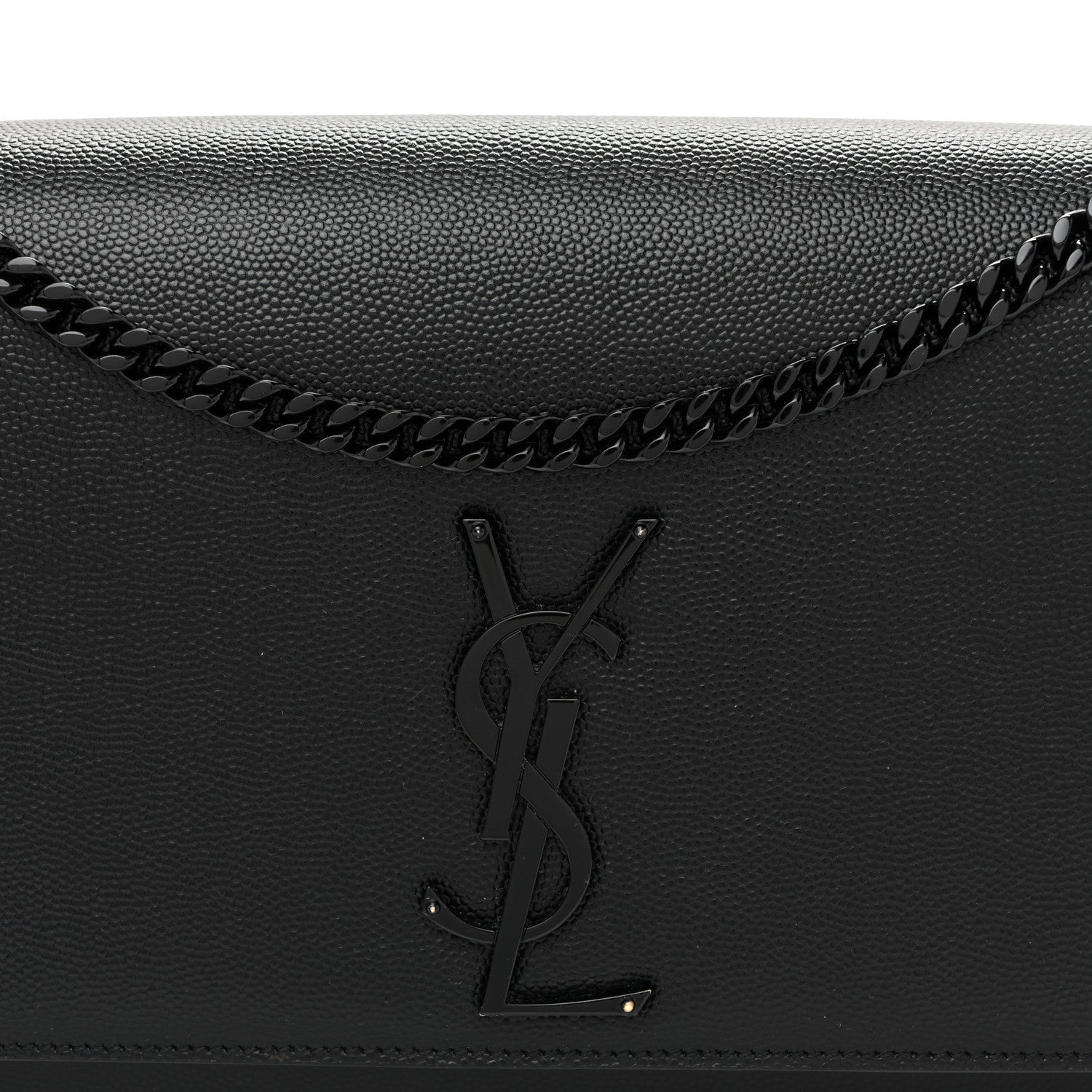 Grain De Poudre Medium Classic Monogram Monochrome Kate Satchel Black