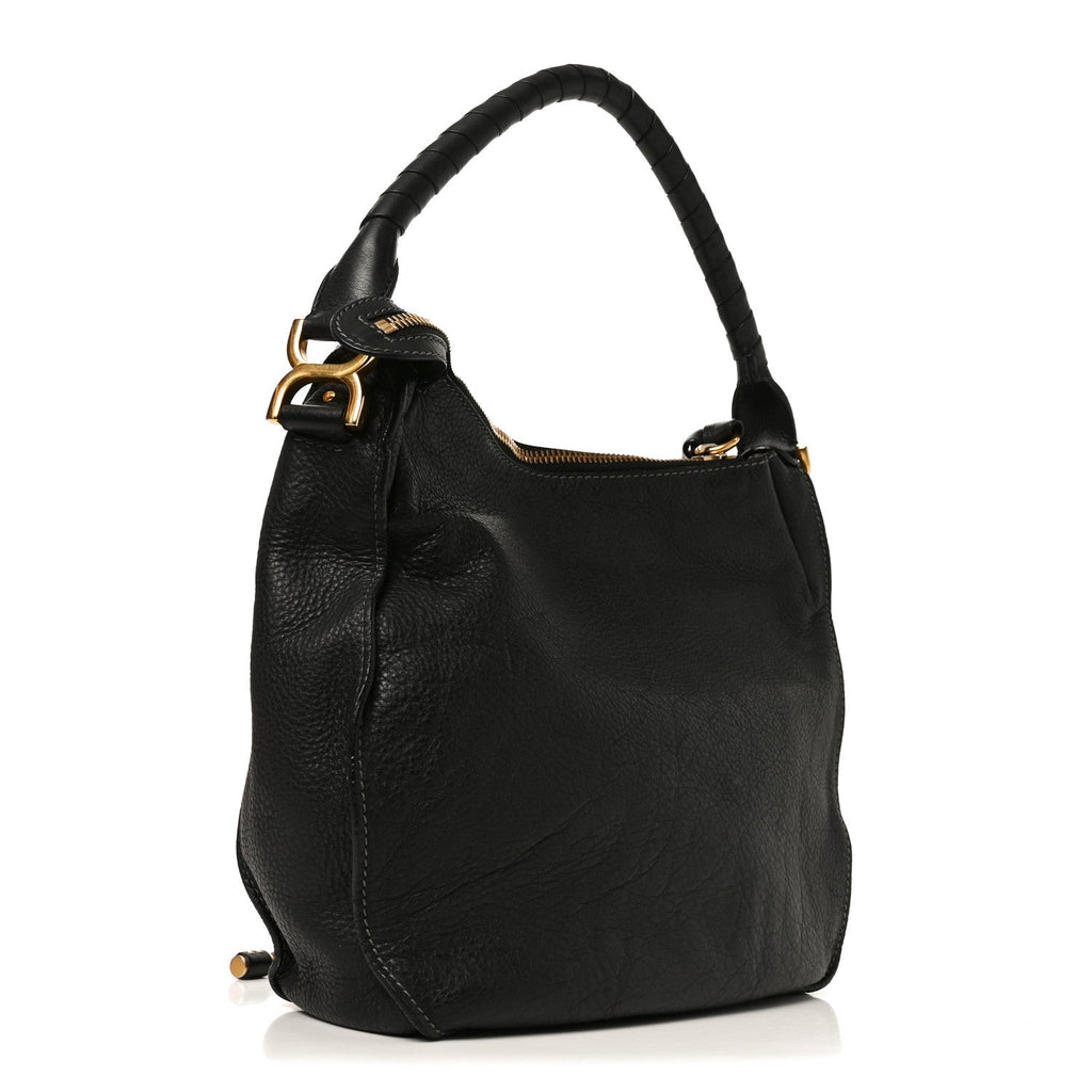 Calfskin Medium Marcie Satchel Black