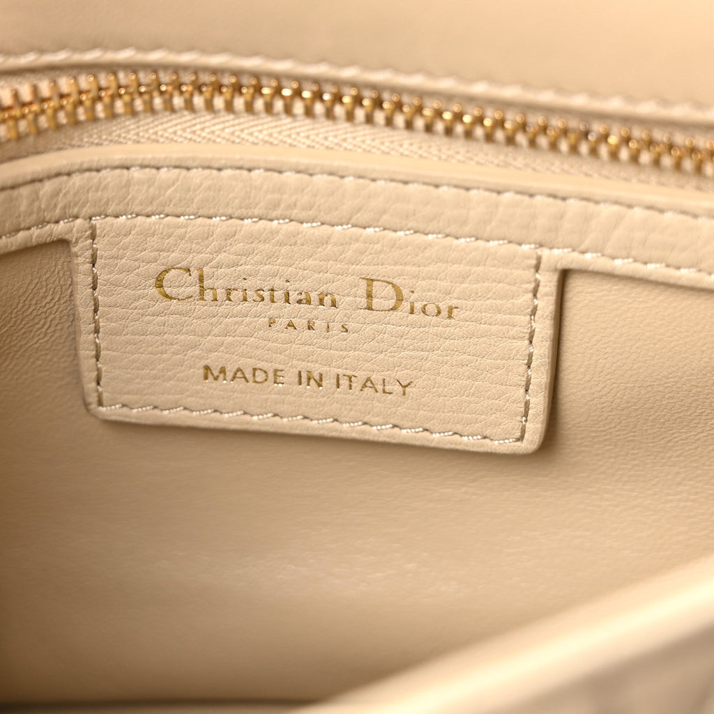 Calfskin Cannage Small Caro Bag Beige