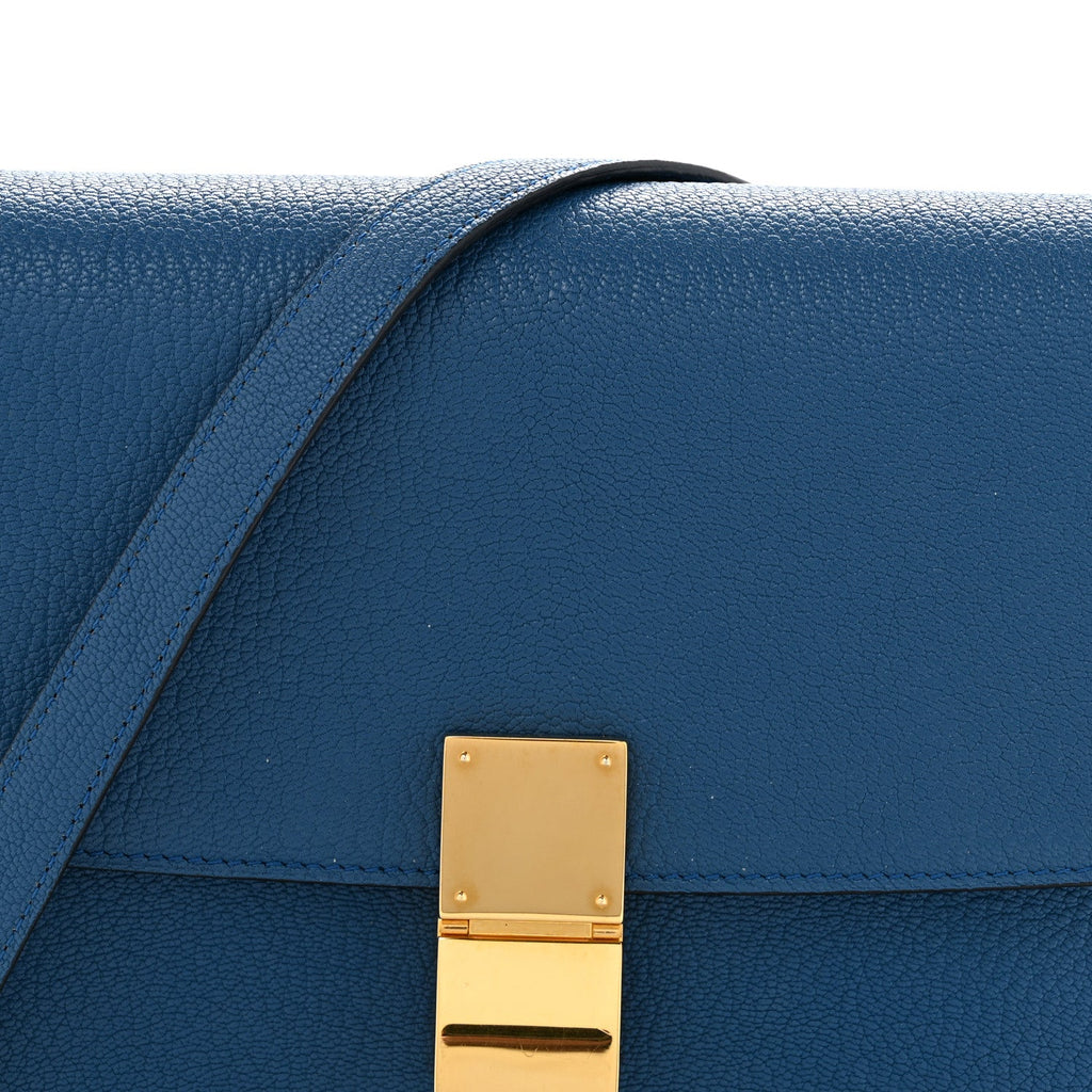 Goatskin Medium Classic Box Flap Bag Deepsea