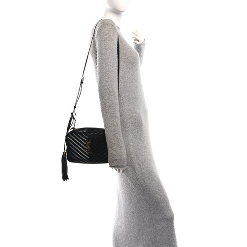 Calfskin Matelasse Monogram Lou Camera Bag Black