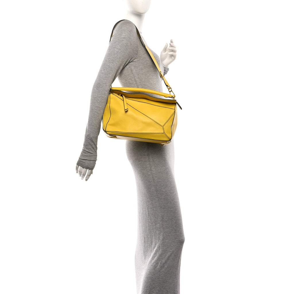 Calfskin Medium Puzzle Bag Yellow