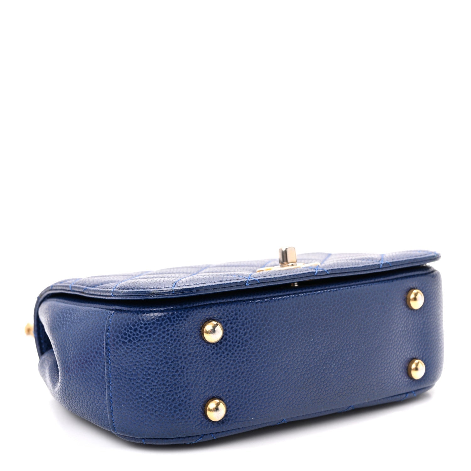 Caviar Mini Carry Around Flap Bag Blue
