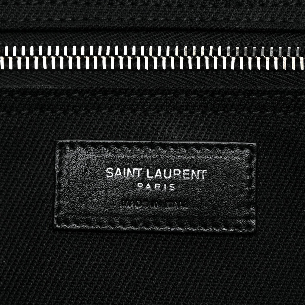Linen Calfskin Rive Gauche Tote Black
