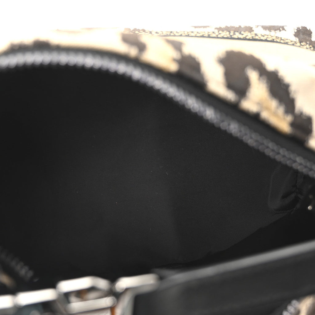 Canvas Mizza Embroidered Leopard DiorTravel Nomad Pouch Beige