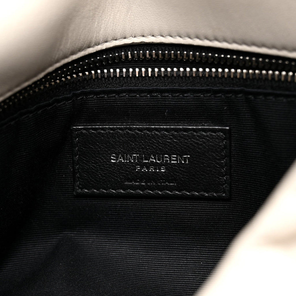 Lambskin Quilted Small Loulou Puffer Monogram Chain Satchel Crema Soft
