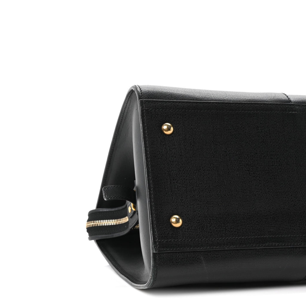 Textured Calfskin Medium Cabas ChYc Black