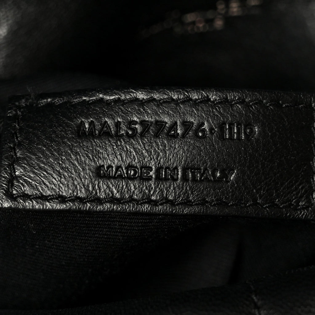 Lambskin Quilted Monogram Monochrome Small Loulou Puffer Chain Satchel Black