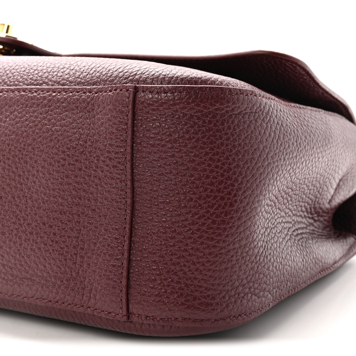 Grained Calfskin Small Souplissimo Maxi Flap Burgundy