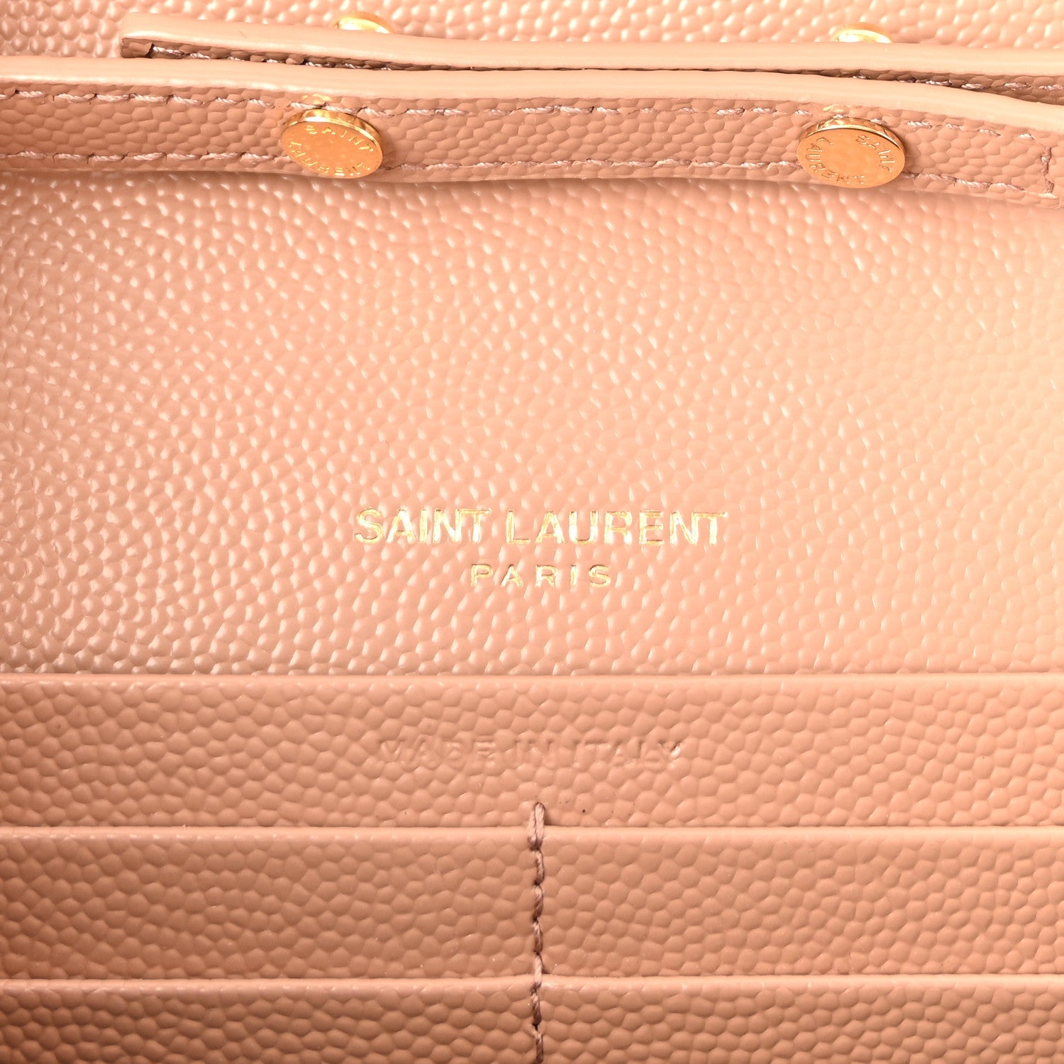 Grain De Poudre Matelasse Chevron Monogram Chain Wallet Vintage Peach
