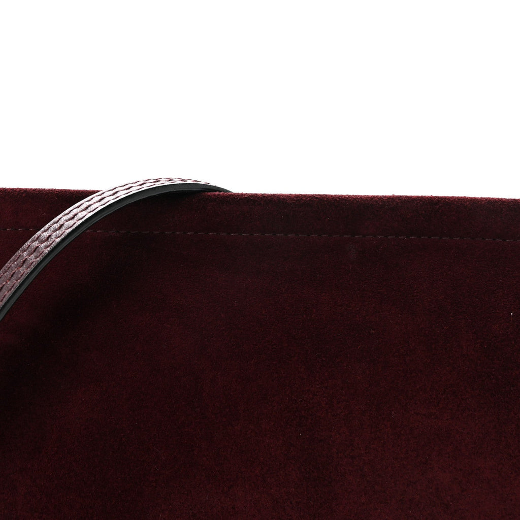 Calfskin Suede Medium Faye Shoulder Bag Dark Purple