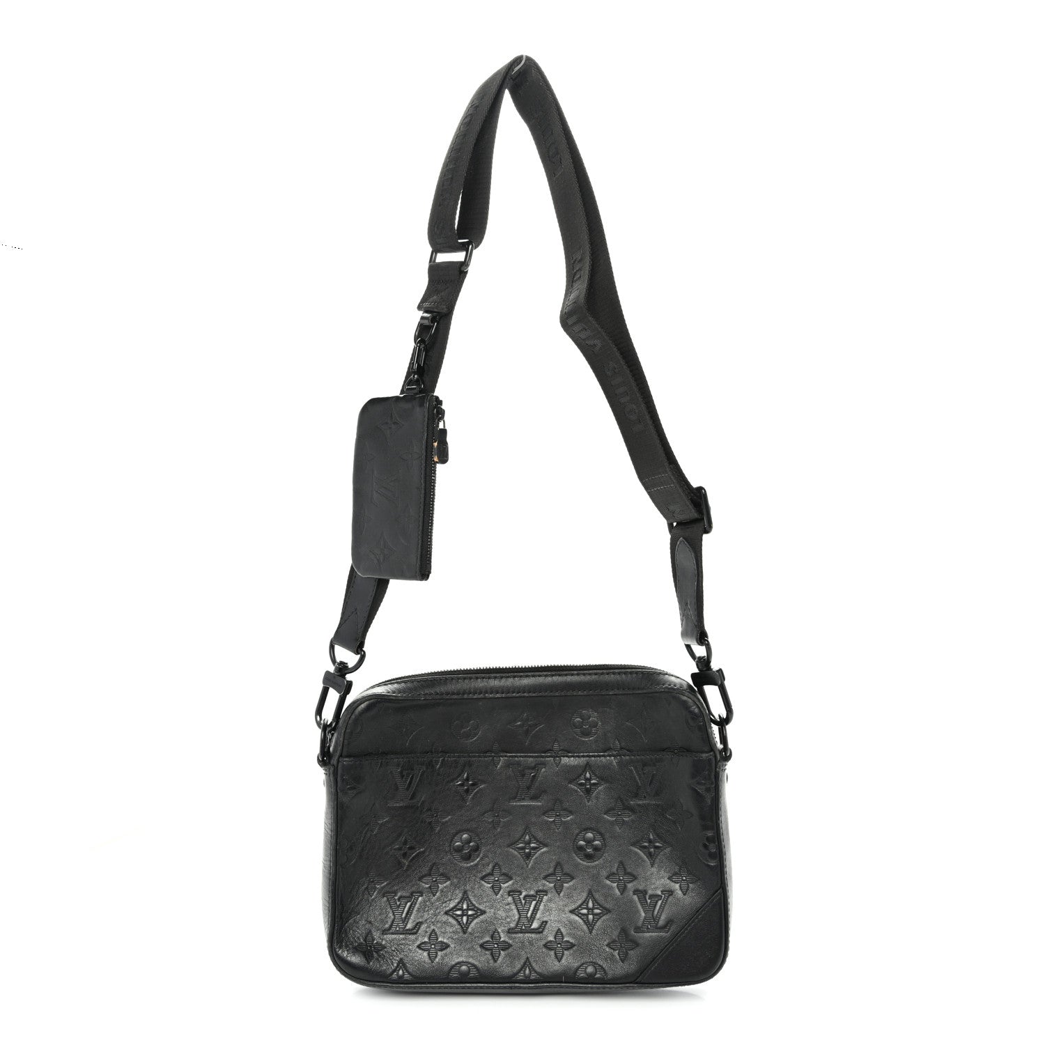 Calfskin Monogram Shadow Duo Messenger Black