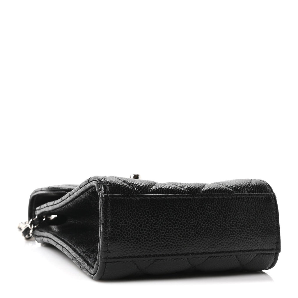 Caviar Quilted Classic Phone Holder Black