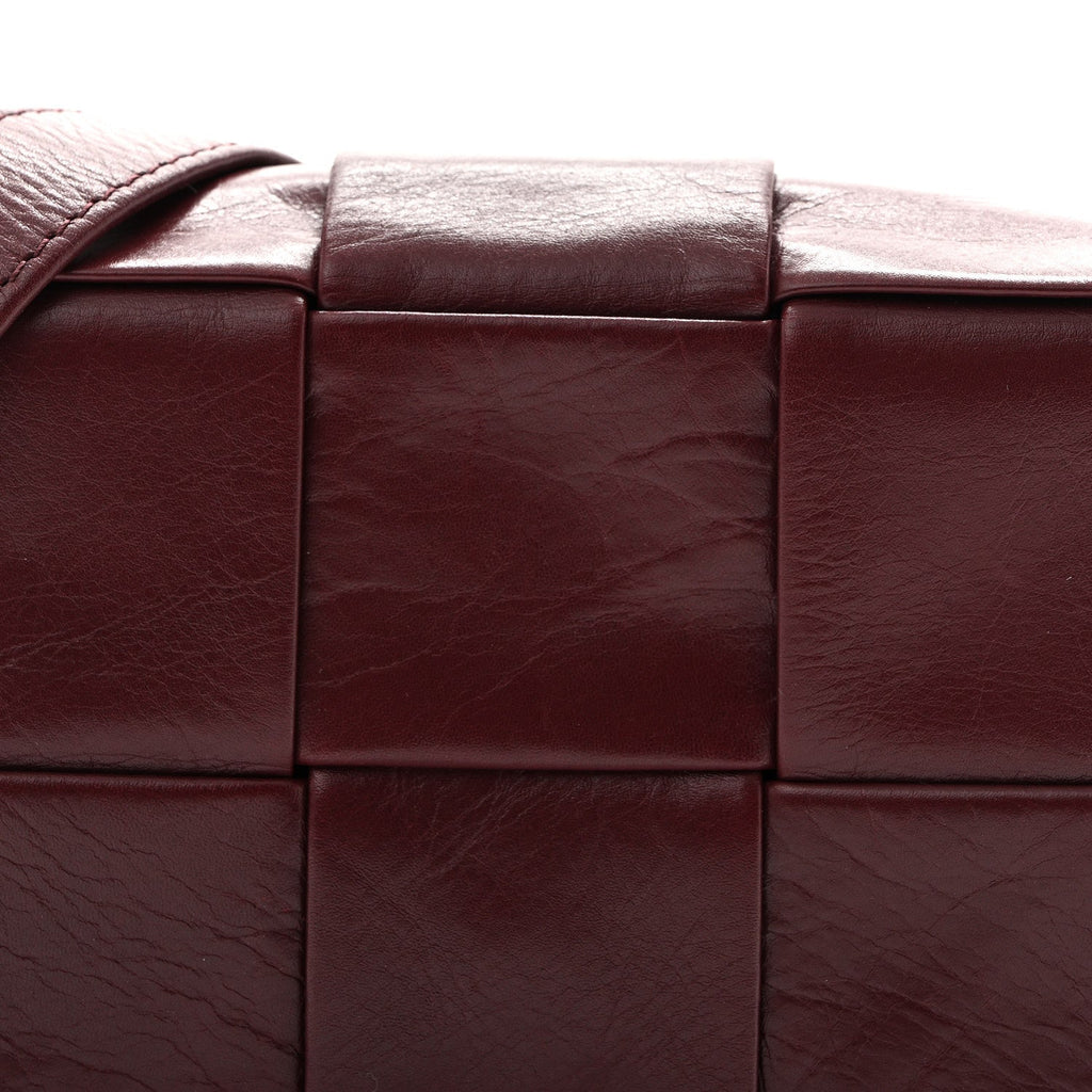 Paper Calfskin Maxi Intreccio Extra Mini Cassette Crossbody Bag Burgundy