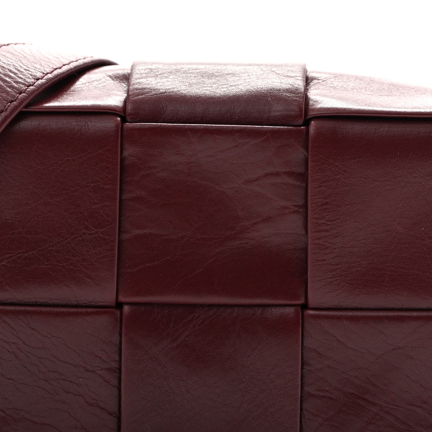 Paper Calfskin Maxi Intreccio Extra Mini Cassette Crossbody Bag Burgundy