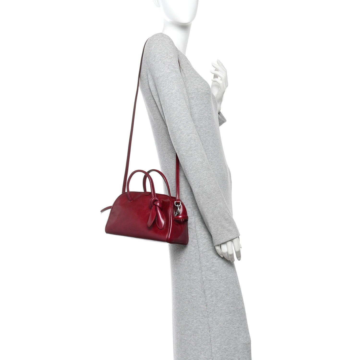 Shiny Calfskin Small Turismo Bag Burgundy