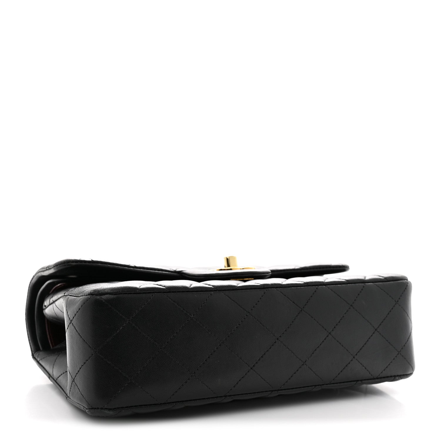 Lambskin Quilted Small Double Flap Black
