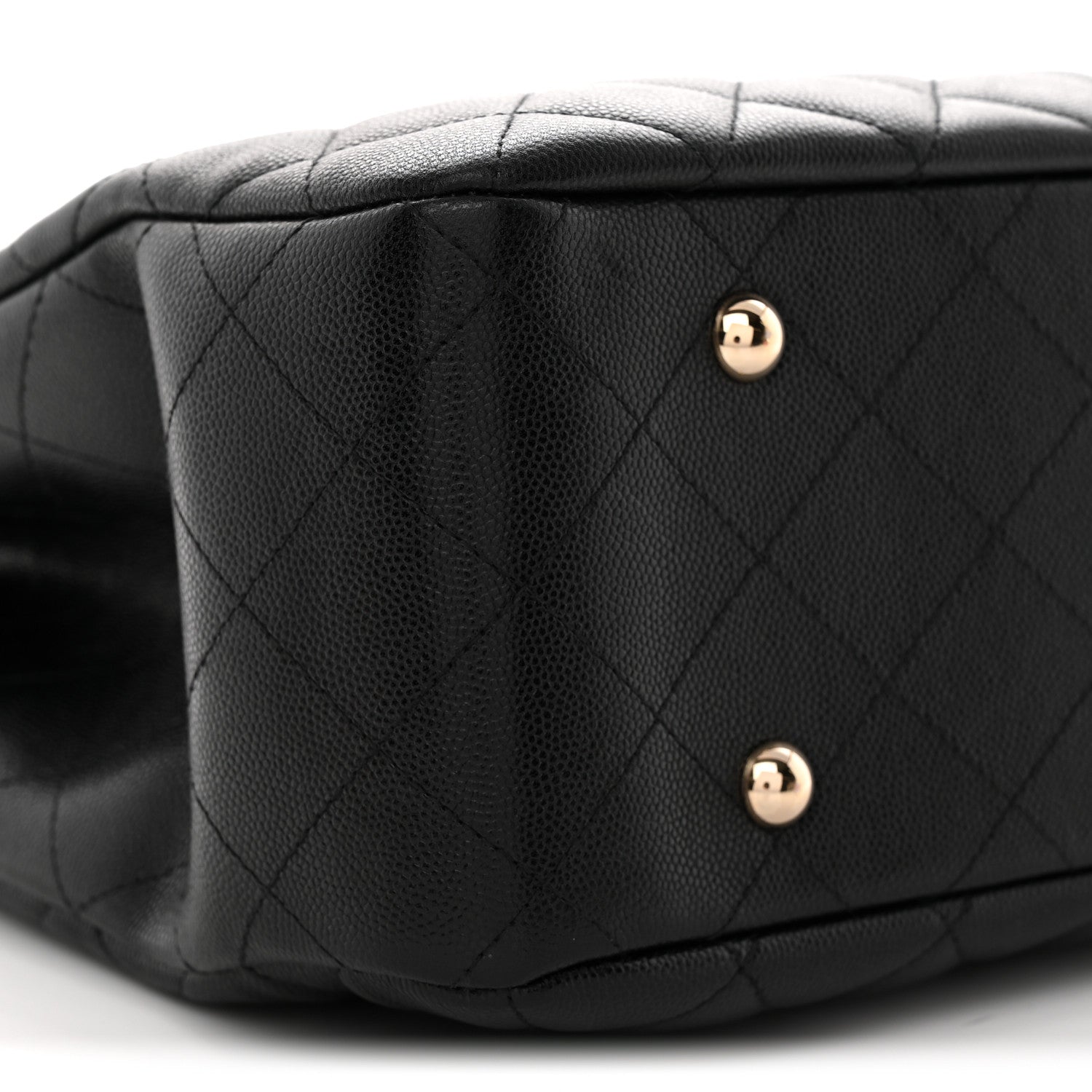 Caviar Quilted Large Shopping Tote Black