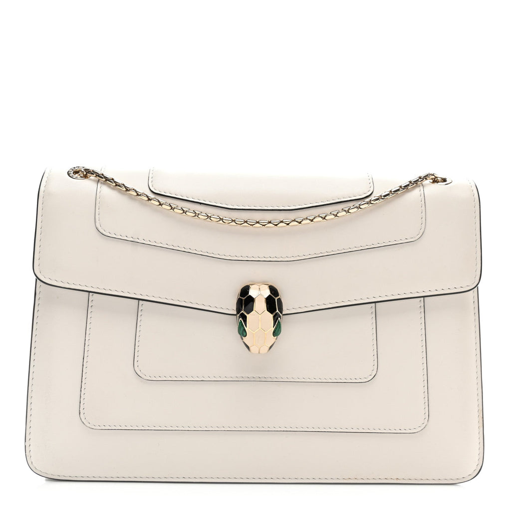 Calfskin Serpenti Forever Crossbody Bag White Agate