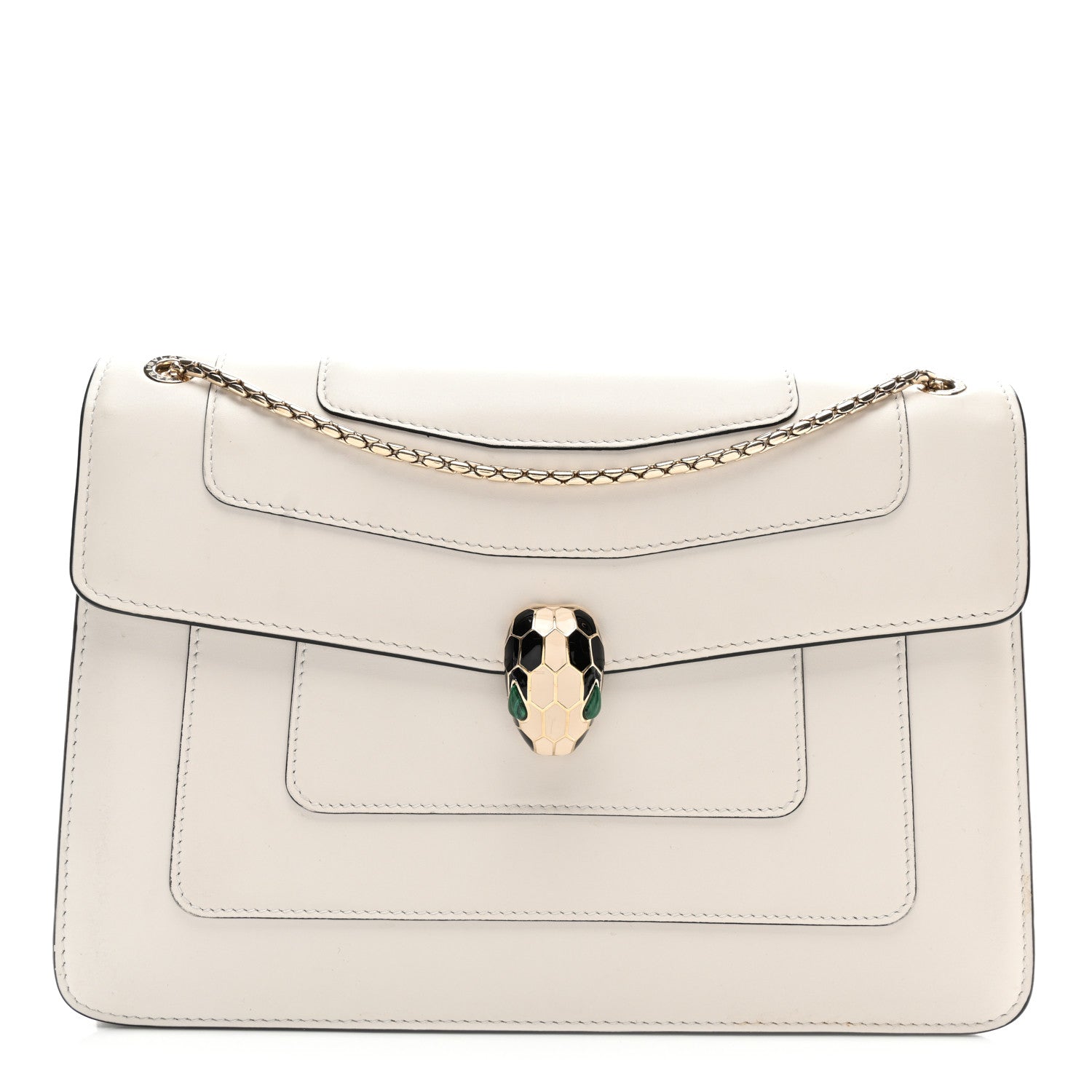 Calfskin Serpenti Forever Crossbody Bag White Agate