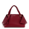 Calfskin Braided Small Blossom Top Handle Bag Burgundy