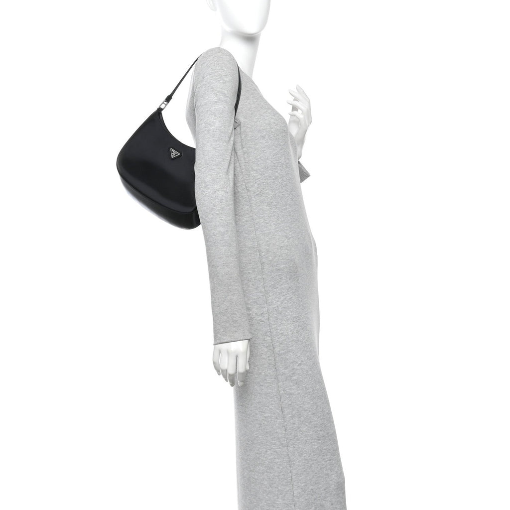 Spazzolato Cleo Shoulder Bag Black