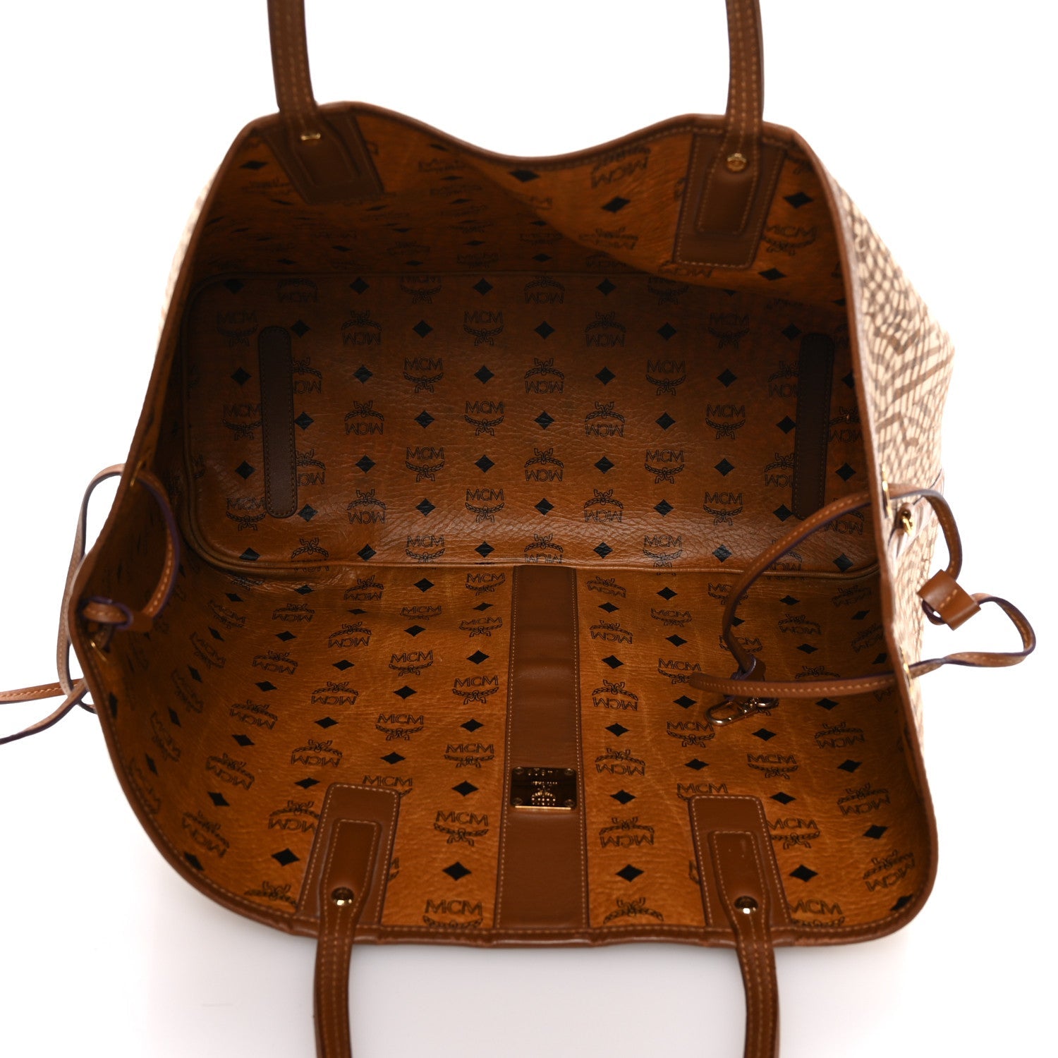 Visetos Large Liz Reversible Shopper Tote Cognac
