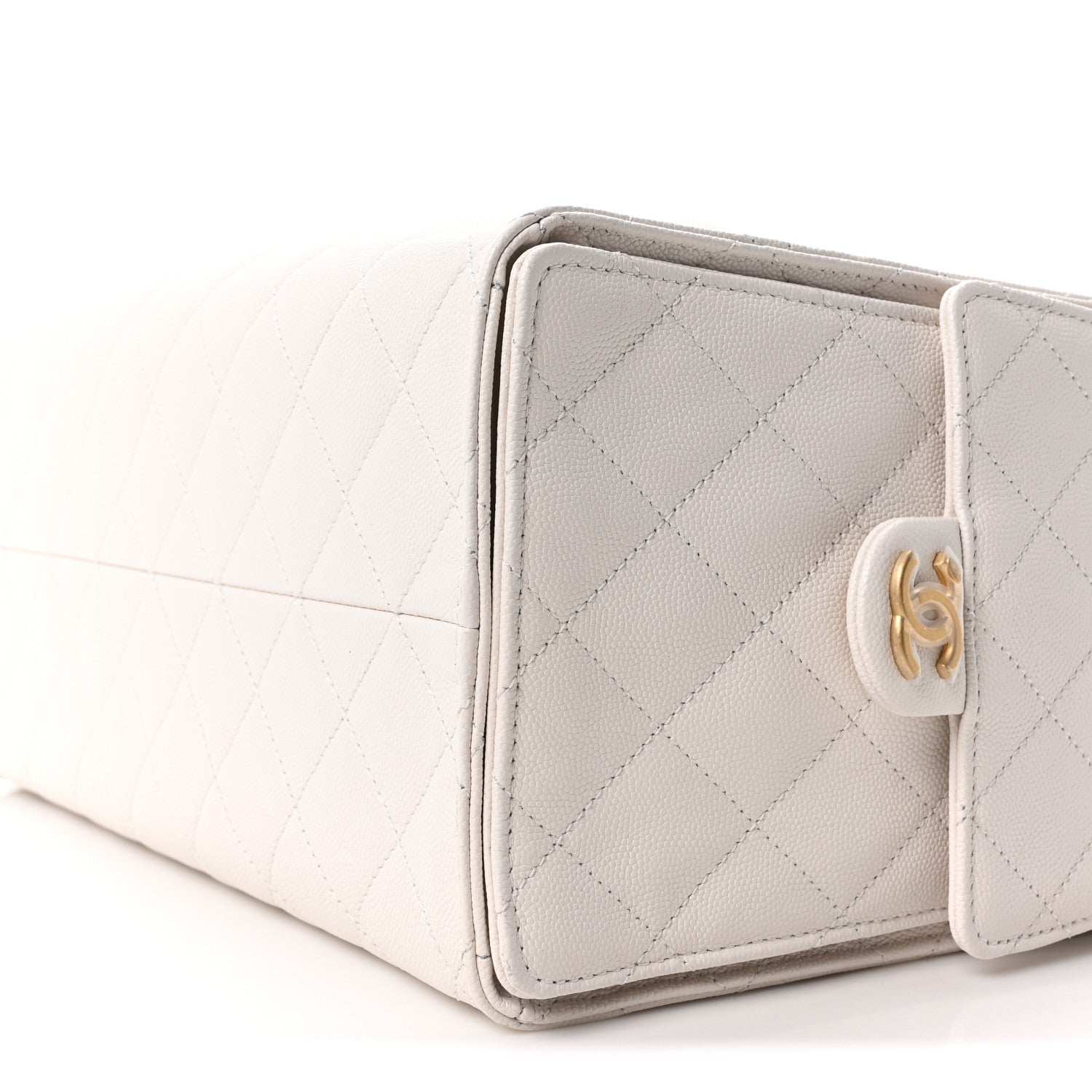 Caviar Quilted Medium Chanel 25 Handbag White