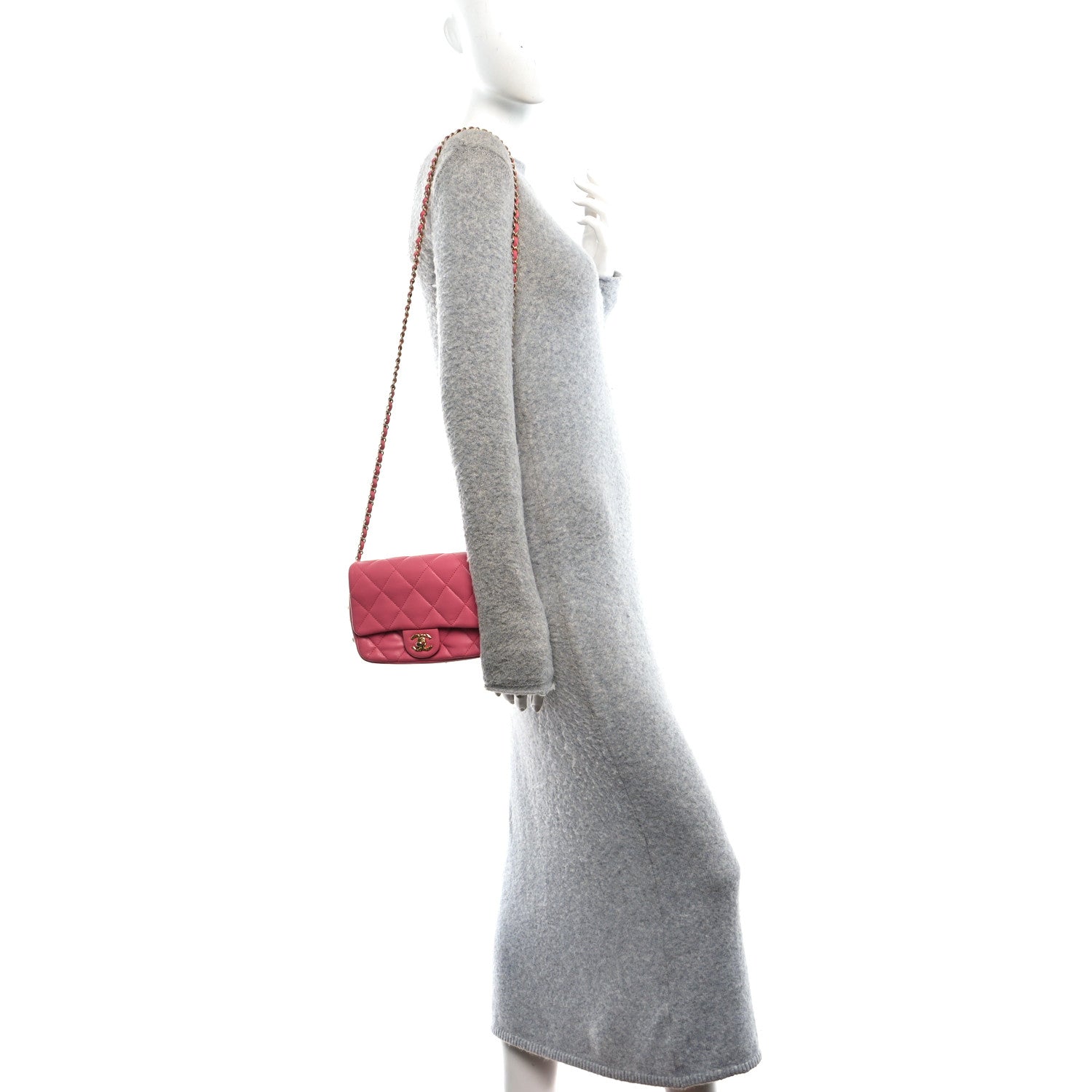 Lambskin Quilted CC Small Dynasty Flap Pink