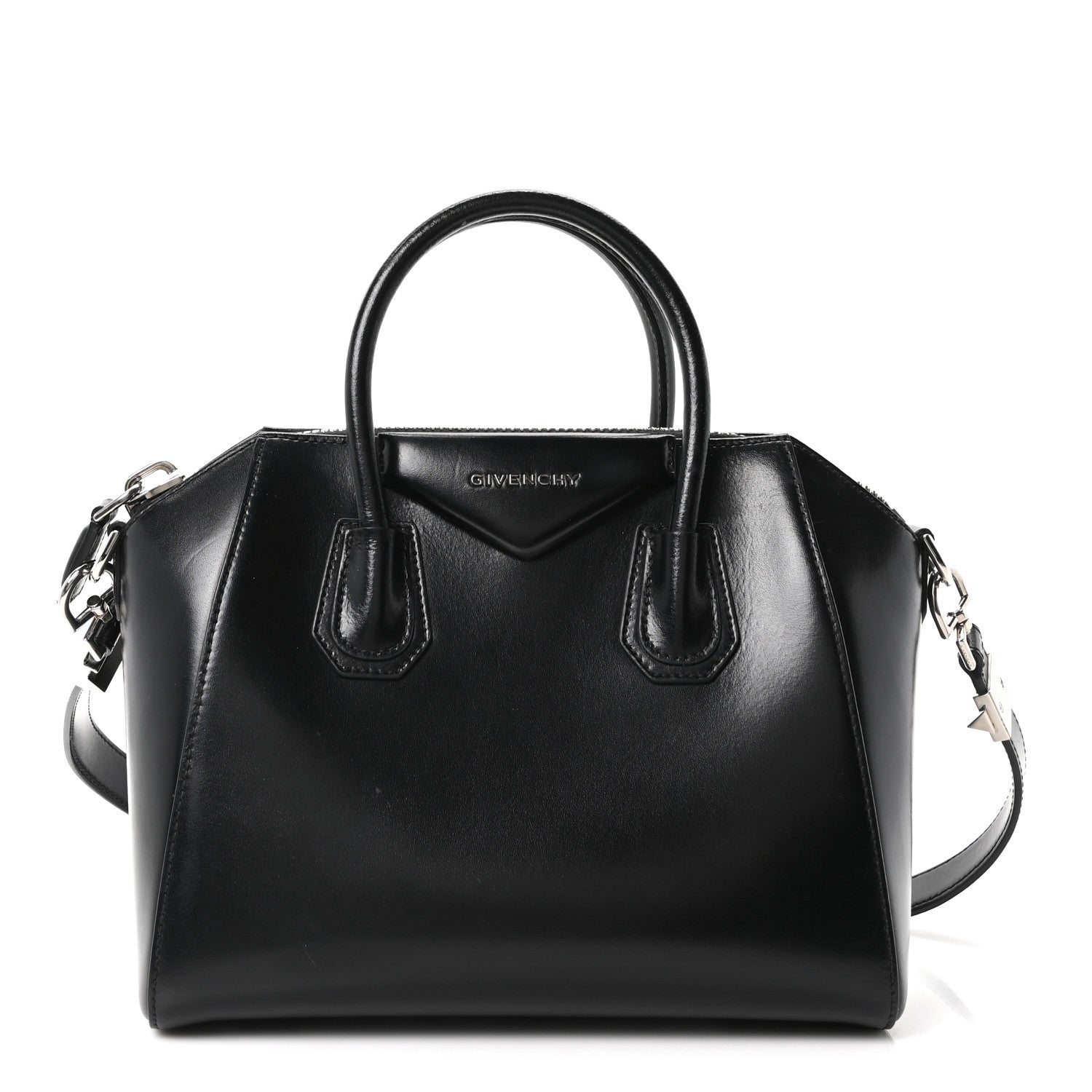 Shiny Lord Calfskin Small Antigona Black