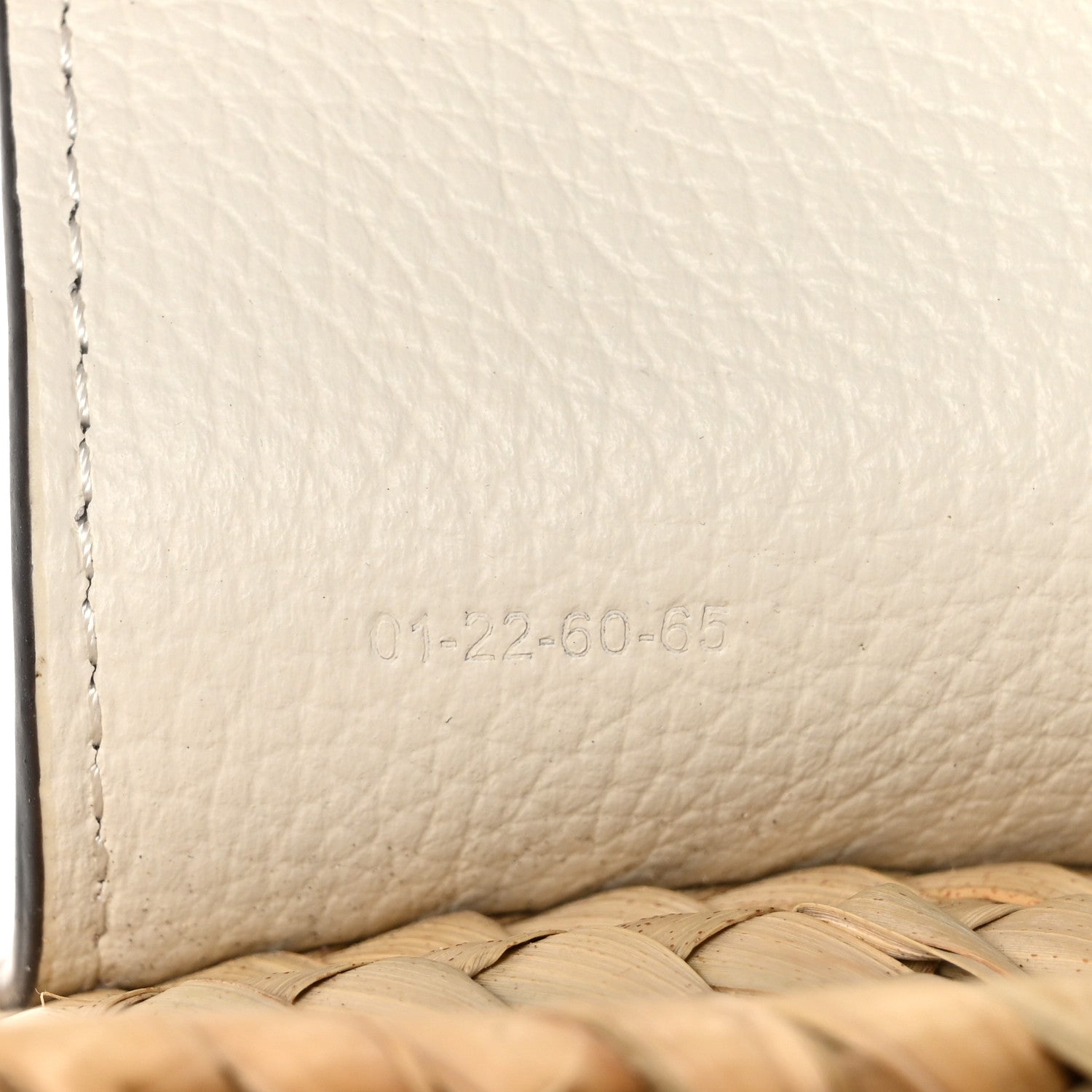 Raffia Calfskin Marcie Basket White
