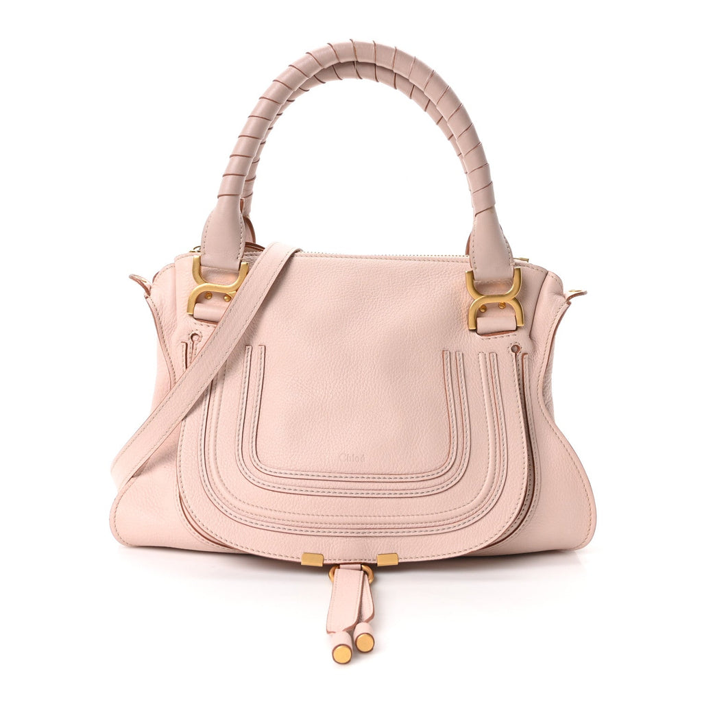 Calfskin Medium Marcie Satchel Nude Pink