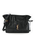 Lambskin Matelasse Monogram Medium Jamie Shoulder Pouch Bag Black