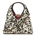 Pony Hair Printed Chic Lady Small Shopping Tote White Black