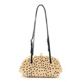 Pony Hair Cheetah Print Pretty CC Clutch With Strap Light Beige Black