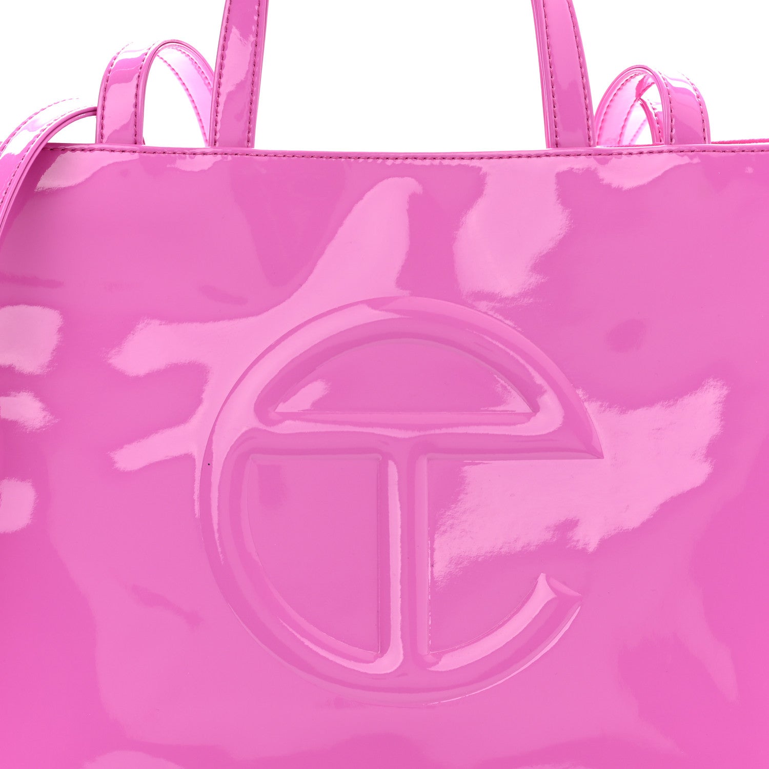 Patent Vegan Leather Medium Shopping Bag Pink