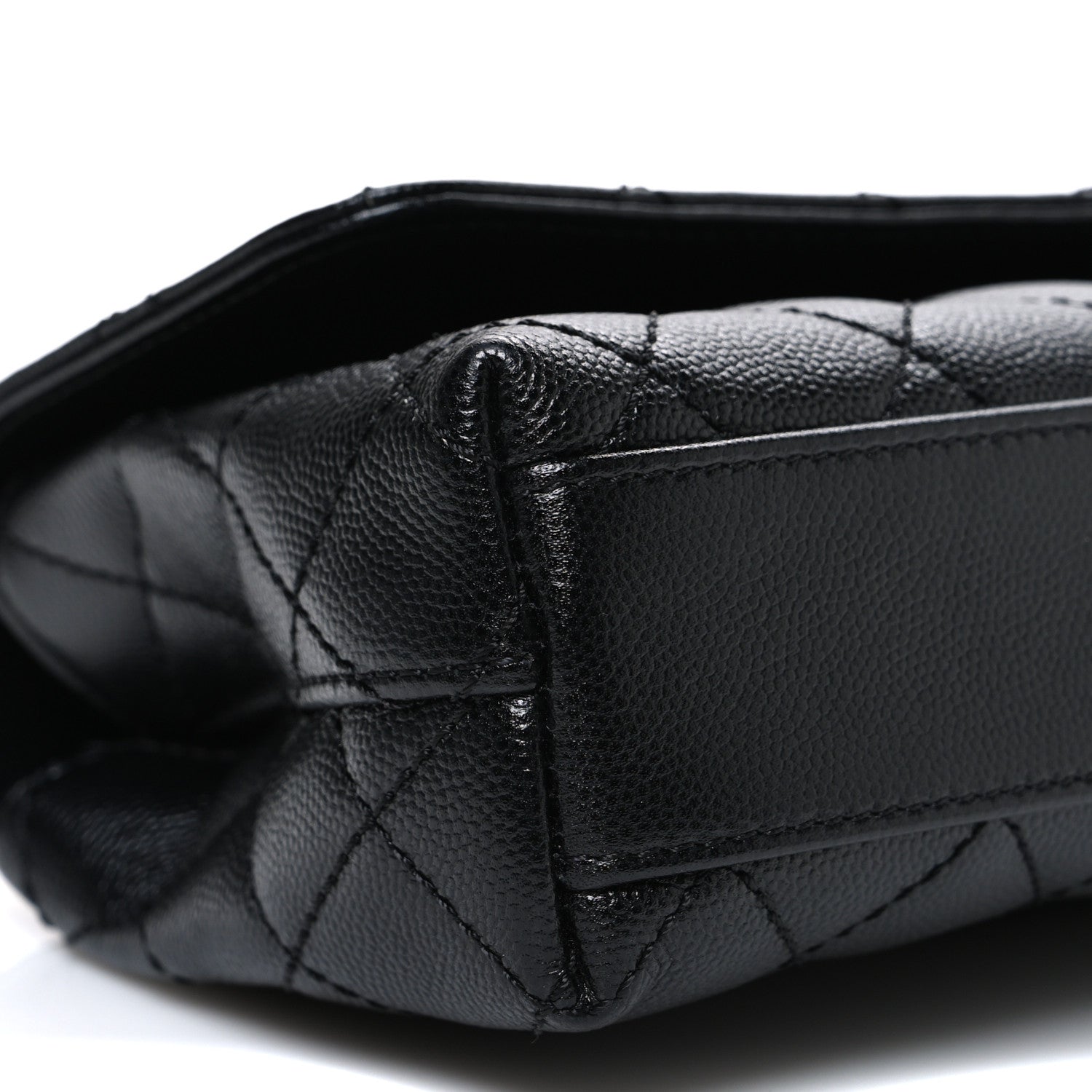 Caviar Quilted Maxi East West Coco Handle Flap Black Black Black