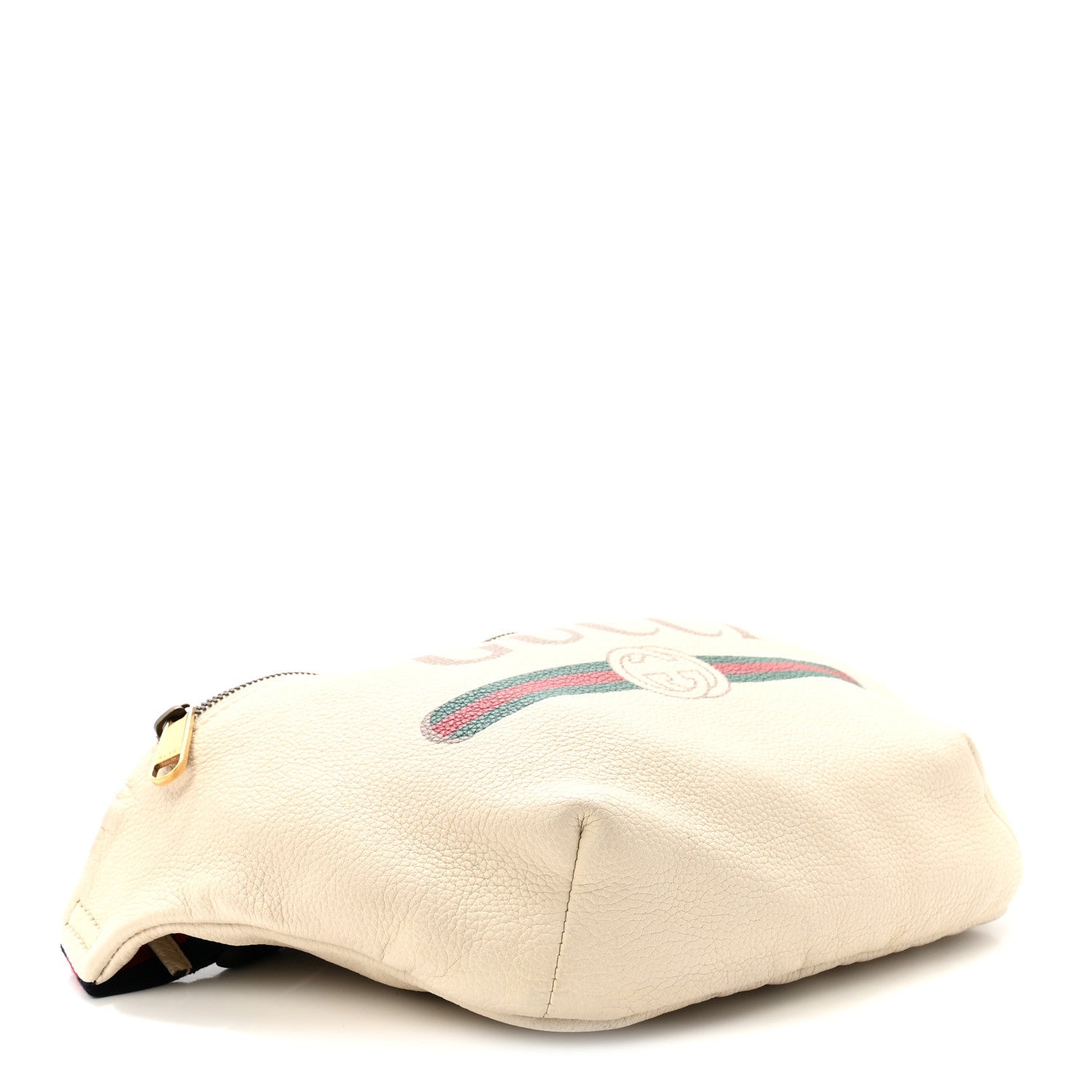 Grained Calfskin Logo Belt Bag White