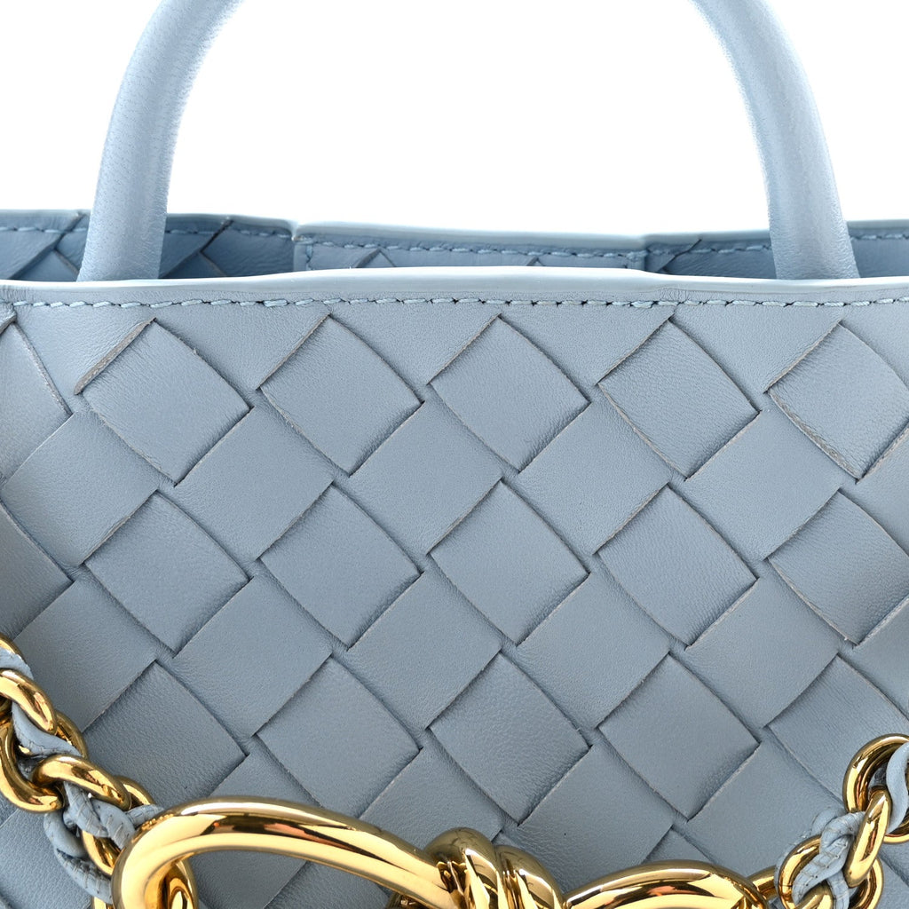 Nappa Intrecciato Small Andiamo With Chain Shoulder Bag Ice