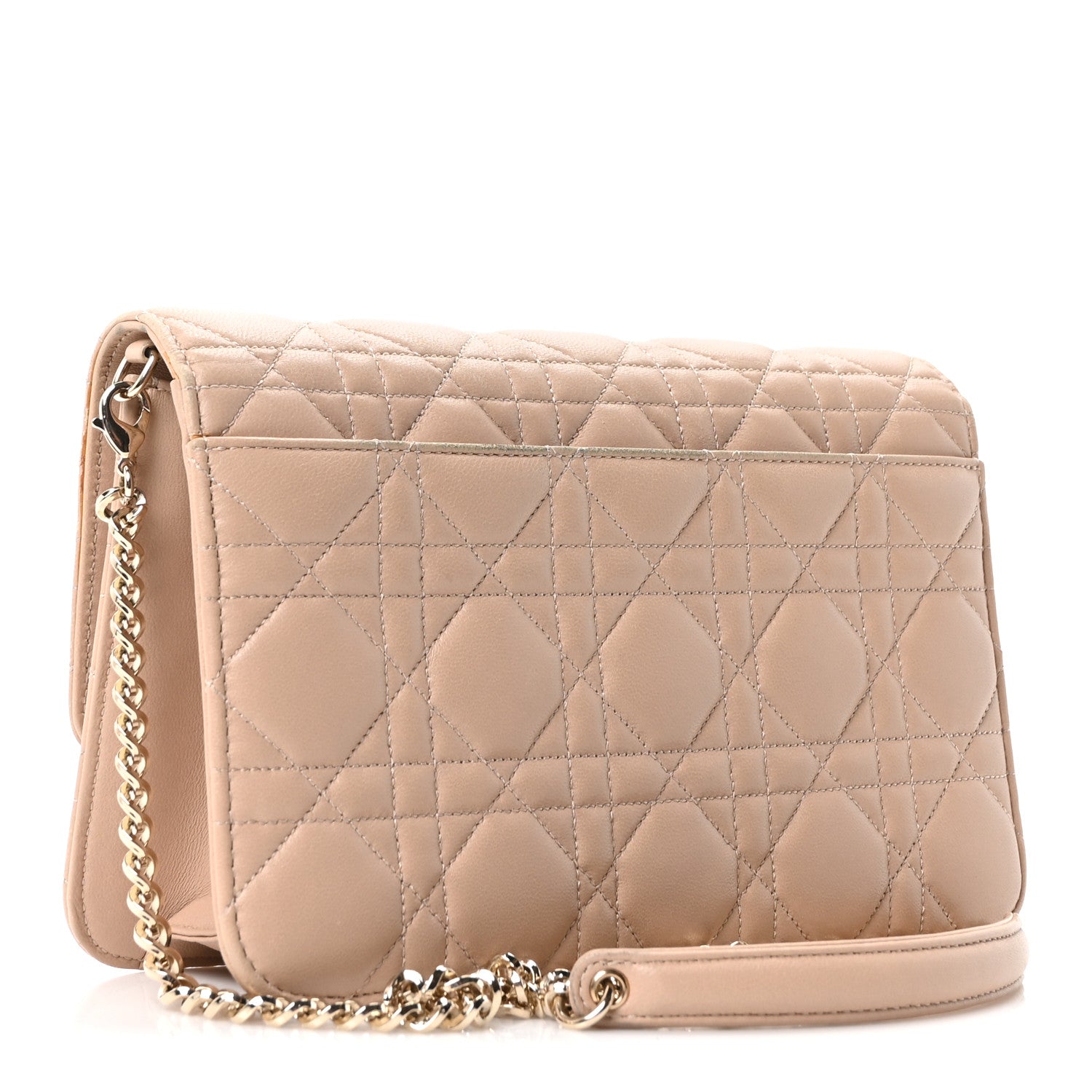 Lambskin Cannage Miss Dior Promenade Pouch Beige
