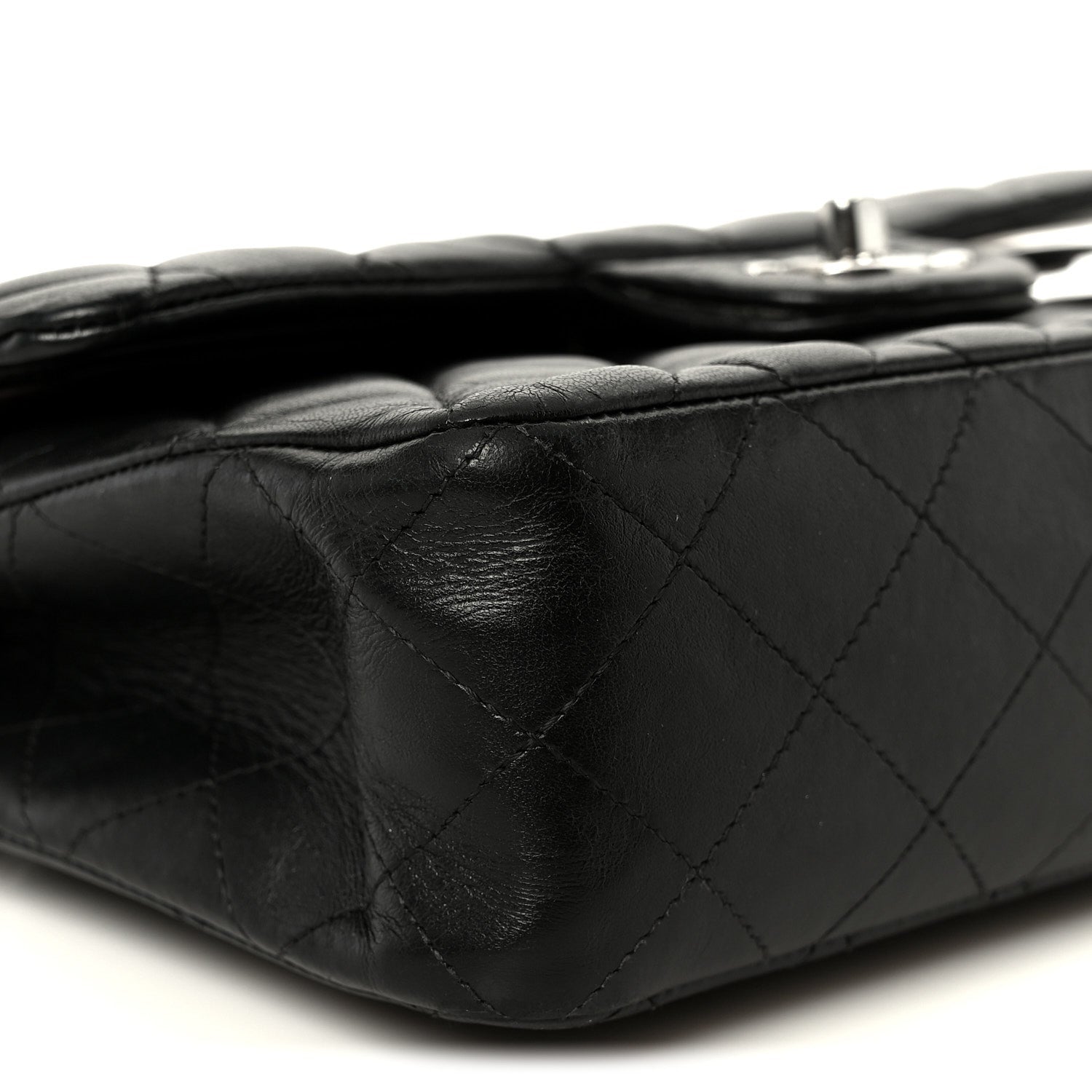 Lambskin Quilted Small Double Flap Black